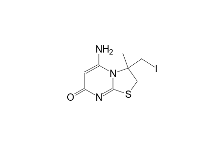 7H-thiazolo[3,2-a]pyrimidin-7-one, 5-amino-2,3-dihydro-3-(iodomethyl)-3-methyl-