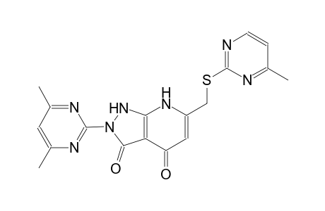 2-(4,6-dimethyl-2-pyrimidinyl)-6-{[(4-methyl-2-pyrimidinyl)sulfanyl]methyl}-1H-pyrazolo[3,4-b]pyridine-3,4(2H,7H)-dione