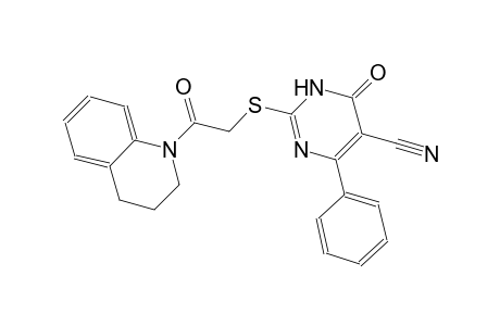 2-{[2-(3,4-dihydro-1(2H)-quinolinyl)-2-oxoethyl]sulfanyl}-6-oxo-4-phenyl-1,6-dihydro-5-pyrimidinecarbonitrile