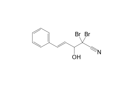 2,2-Dibromo-3-hydroxy-5-phenyl-4-pentenenitrile