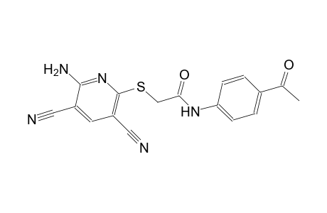 N-(4-acetylphenyl)-2-[(6-amino-3,5-dicyano-2-pyridinyl)sulfanyl]acetamide
