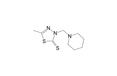 1,3,4-Thiadiazole-2(3H)-thione, 5-methyl-3-(1-piperidinylmethyl)-