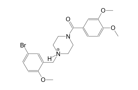 1-(5-bromo-2-methoxybenzyl)-4-(3,4-dimethoxybenzoyl)piperazin-1-ium