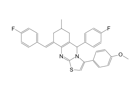 (9E)-9-(4-fluorobenzylidene)-5-(4-fluorophenyl)-3-(4-methoxyphenyl)-7-methyl-6,7,8,9-tetrahydro-5H-[1,3]thiazolo[2,3-b]quinazoline