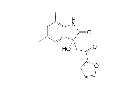 2H-indol-2-one, 3-[2-(2-furanyl)-2-oxoethyl]-1,3-dihydro-3-hydroxy-5,7-dimethyl-