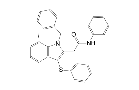 1H-indole-2-acetamide, 7-methyl-N-phenyl-1-(phenylmethyl)-3-(phenylthio)-