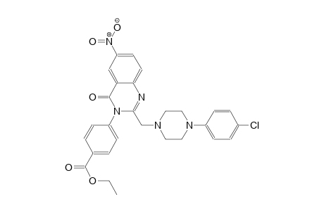 benzoic acid, 4-(2-[[4-(4-chlorophenyl)-1-piperazinyl]methyl]-6-nitro-4-oxo-3(4H)-quinazolinyl)-, ethyl ester