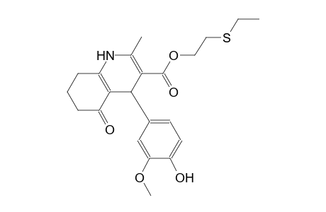 3-quinolinecarboxylic acid, 1,4,5,6,7,8-hexahydro-4-(4-hydroxy-3-methoxyphenyl)-2-methyl-5-oxo-, 2-(ethylthio)ethyl ester
