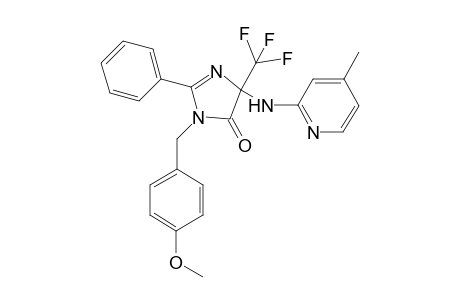 1-[(4-methoxyphenyl)methyl]-4-[(4-methylpyridin-2-yl)amino]-2-phenyl-4-(trifluoromethyl)-4,5-dihydro-1H-imidazol-5-one