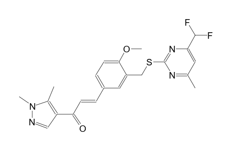 (2E)-3-[3-({[4-(difluoromethyl)-6-methyl-2-pyrimidinyl]sulfanyl}methyl)-4-methoxyphenyl]-1-(1,5-dimethyl-1H-pyrazol-4-yl)-2-propen-1-one