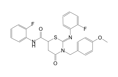 (2Z)-N-(2-fluorophenyl)-2-[(2-fluorophenyl)imino]-3-(4-methoxybenzyl)-4-oxotetrahydro-2H-1,3-thiazine-6-carboxamide