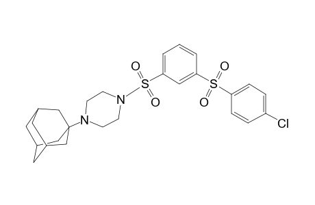 1-(1-Adamantyl)-4-({3-[(4-chlorophenyl)sulfonyl]phenyl}sulfonyl)piperazine