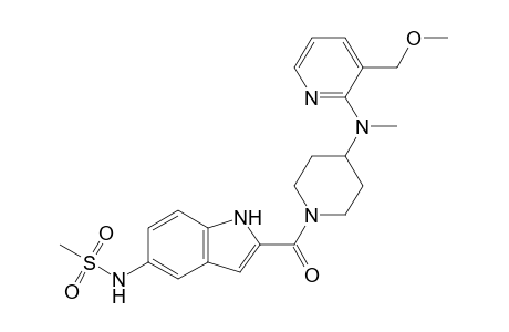 N-[2-[4-[[3-(methoxymethyl)-2-pyridyl]-methyl-amino]piperidine-1-carbonyl]-1H-indol-5-yl]methanesulfonamide