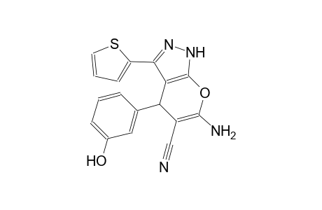 6-Amino-4-(3-hydroxyphenyl)-3-(2-thienyl)-2,4-dihydropyrano[2,3-c]pyrazole-5-carbonitrile