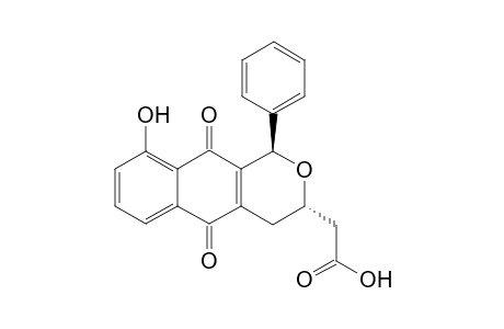 rac-trans(3,4-dihydro-9-hydroxy-5,10-dioxo-1-phenyl-1H-naphtho[2,3-c]pyran-3-yl)acetic acid