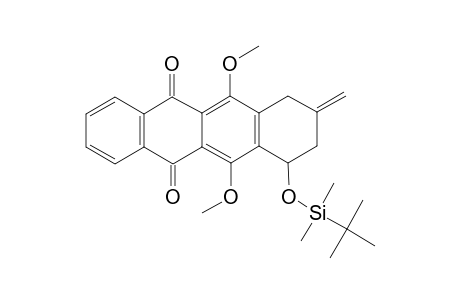 (+/-)-7-(TERT.-BUTYLDIMETHYLSILYLOXY)-6,11-DIMETHOXY-9-METHYLIDENE-7,8,9,10-TETRAHYDRONAPHTHACENE-5,12-DIONE