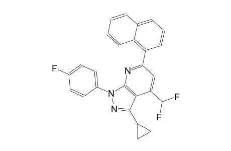 1H-pyrazolo[3,4-b]pyridine, 3-cyclopropyl-4-(difluoromethyl)-1-(4-fluorophenyl)-6-(1-naphthalenyl)-