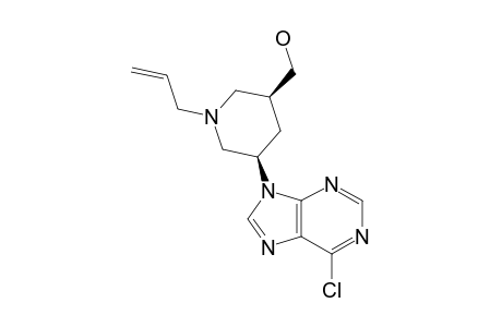 (+/-)-6-CHLORO-9-{(3'-BETA,5'-BETA)-5'-(HYDROXYMETHYL)-1'-(2-PROPENYL)-PIPERIDIN-3'-YL]-PURINE