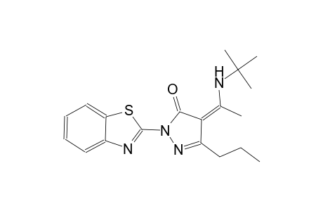 3H-pyrazol-3-one, 2-(2-benzothiazolyl)-4-[1-[(1,1-dimethylethyl)amino]ethylidene]-2,4-dihydro-5-propyl-, (4Z)-