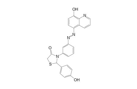 2-(4-hydroxyphenyl)-3-(3-((8-hydroxyquinolin-5-yl)diazenyl)phenyl)thiazolidin-4-one