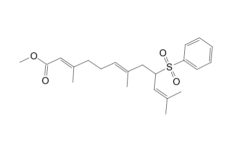 2,6,10-Dodecatrienoic acid, 3,7,11-trimethyl-9-(phenylsulfonyl)-, methyl ester, (E,E)-