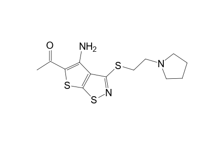 1-(4-Amino-3-([2-(1-pyrrolidinyl)ethyl]sulfanyl)thieno[3,2-d]isothiazol-5-yl)ethanone