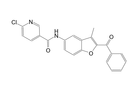 3-pyridinecarboxamide, N-(2-benzoyl-3-methyl-5-benzofuranyl)-6-chloro-