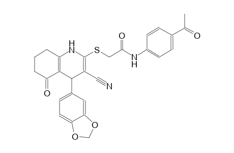 acetamide, N-(4-acetylphenyl)-2-[[4-(1,3-benzodioxol-5-yl)-3-cyano-1,4,5,6,7,8-hexahydro-5-oxo-2-quinolinyl]thio]-