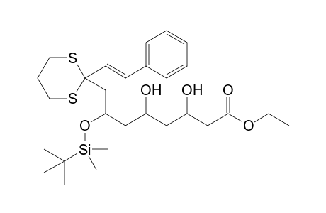 Ethyl 7-(tert-Butyldimethylsiloxy)-3,5-dihydroxy-8-(2-styryl-[1,3]dithian-2-yl)octanoate