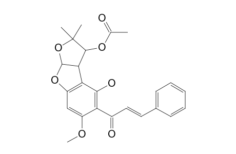 acetic acid [8-hydroxy-6-methoxy-2,2-dimethyl-7-[(E)-3-phenylacryloyl]-3a,8b-dihydro-1H-furo[5,4-b]benzofuran-1-yl] ester