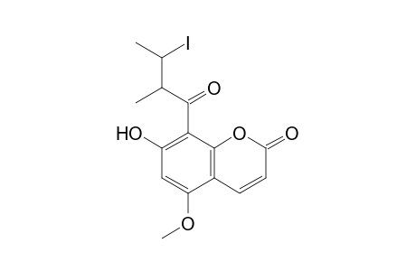 7-Hydroxy-8-(3-iodo-2-methyl-1-oxobutyl)-5-methoxycoumarin