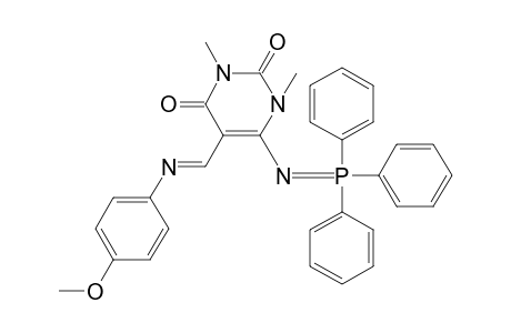 2,4(1H,3H)-Pyrimidinedione, 5-[[(4-methoxyphenyl)imino]methyl]-1,3-dimethyl-6-[(triphenylphosphoranylidene)amino]-