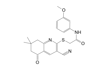 2-[(3-cyano-7,7-dimethyl-5-oxo-5,6,7,8-tetrahydro-2-quinolinyl)sulfanyl]-N-(3-methoxyphenyl)acetamide