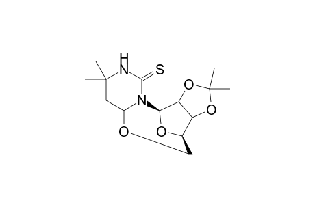 4,5'-anhydro-3-(2',3'-o-isopropylidene-.beta.-D-ribofuranosyl)-6,6-dimethyl-4-hydroxyhexahydropyrimidine-2-thione