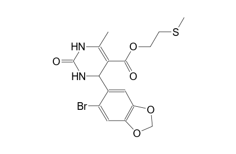 5-pyrimidinecarboxylic acid, 4-(6-bromo-1,3-benzodioxol-5-yl)-1,2,3,4-tetrahydro-6-methyl-2-oxo-, 2-(methylthio)ethyl ester