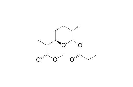 2H-Pyran-2-acetic acid, tetrahydro-.alpha.,5-dimethyl-6-(1-oxopropoxy)-, methyl ester, [2R-[2.alpha.(R*),5.beta.,6.beta.]]-