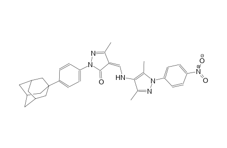 (4Z)-2-[4-(1-adamantyl)phenyl]-4-({[3,5-dimethyl-1-(4-nitrophenyl)-1H-pyrazol-4-yl]amino}methylene)-5-methyl-2,4-dihydro-3H-pyrazol-3-one