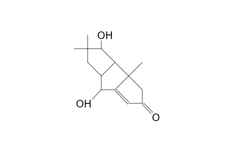 2,9-Dihydroxy-7,10,10-trimethyl-tricyclo(6.3.0.0/3,7/)undec-3-en-5-one