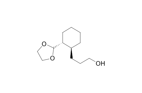 Cyclohexanepropanol, 2-(1,3-dioxolan-2-yl)-, trans-(.+-.)-