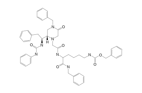 N-[2-[4-BENZYL-5-OXO-(2S)-[2-PHENYL-(1S)-(3-PHENYLUREIDO)-ETHYL]-PIPERAZIN-1-YL]-ACETYL]-LYS(Z)-NH-BN