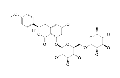 SCORZOCRETICOSIDE-II;8-O-[ALPHA-L-RHAMNOPYRANOSYL-(1->6)-BETA-D-GLUCOPYRANOSYL]-SCORZOCRETICIN