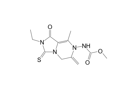 Methyl N-(2-ethyl-8-methyl-6-methylene-1-oxo-3-thioxo-1,2,3,5,6,7-hexahydroimidazo[1,5-a]pyrazin-7-yl)carbamate