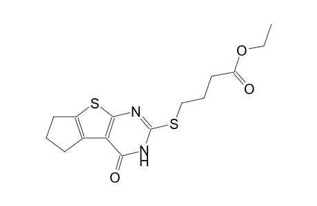 ethyl 4-[(4-oxo-3,5,6,7-tetrahydro-4H-cyclopenta[4,5]thieno[2,3-d]pyrimidin-2-yl)sulfanyl]butanoate