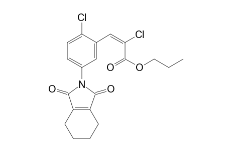 2-Propenoic acid, 2-chloro-3-[2-chloro-5-(1,3,4,5,6,7-hexahydro-1,3-dioxo-2H-isoindol-2-yl)phenyl]-, propyl ester