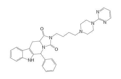 5-Phenyl-2-[4'-(4"-(2"'-pyrimidinyl)-1"-piperazinyl)butyl]-5,6,11,11a-tetrahydro-1H-imidazo[1',5' : 1,6]pyrido[3,4-b]indole-1,3(2H)-dione