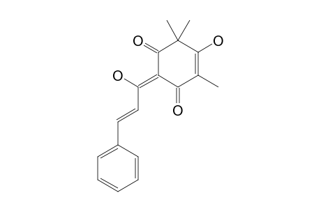 CHAMPANONE_B;2,2,4-TRIMETHYL-6-(1-OXO-3-PHENYL-2-(E)-ENYL)-CYCLOHEXANE-1,3,5-TRIONE