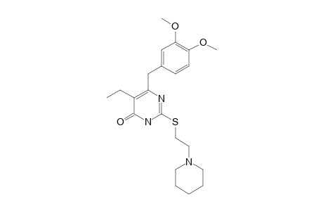 6-(3,4-DIMETHOXYBENZYL)-5-ETHYL-2-[2-(PIPERIDIN-1-YL)-ETHYL]-THIOPYRIMIDIN-4(3H)-ONE