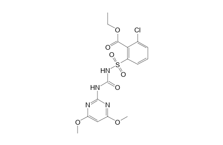 Benzoic acid, 2-chloro-6-[[[[(4,6-dimethoxy-2-pyrimidinyl)amino]carbonyl]amino]sulfonyl]-, ethyl ester