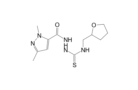 2-[(1,3-dimethyl-1H-pyrazol-5-yl)carbonyl]-N-(tetrahydro-2-furanylmethyl)hydrazinecarbothioamide