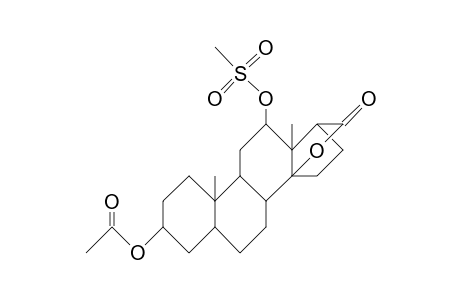 3b-Acetoxy-12a-mesyloxy-5b-androstane-17b-carboxylic acid, 14b-lactone